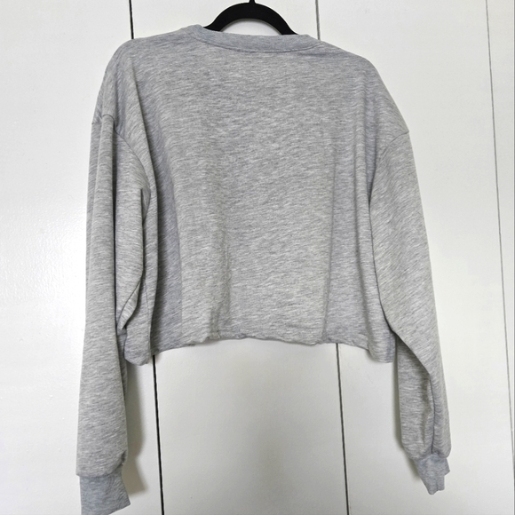Gray Cropped Oversize Sweat Shirt & Tank Top Set size M-L - Picture 10 of 13